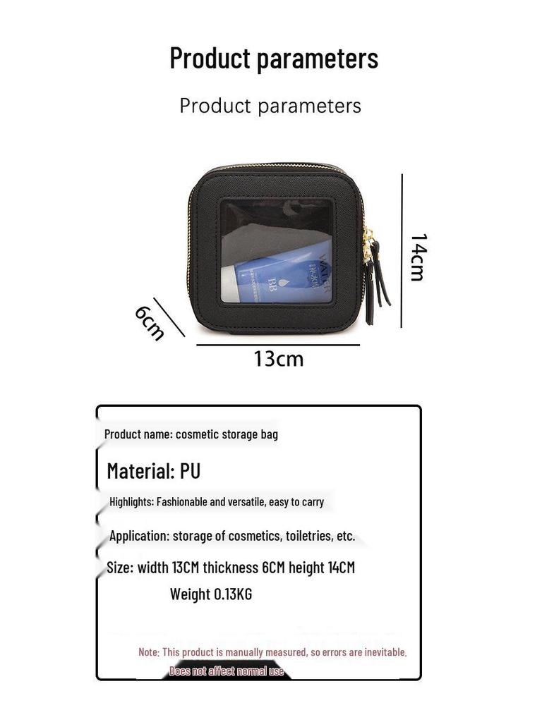 Bolsa de Maquillaje Transparente Compacta 2024 - Estuche Duro Portátil para Almacenamiento de Cosméticos