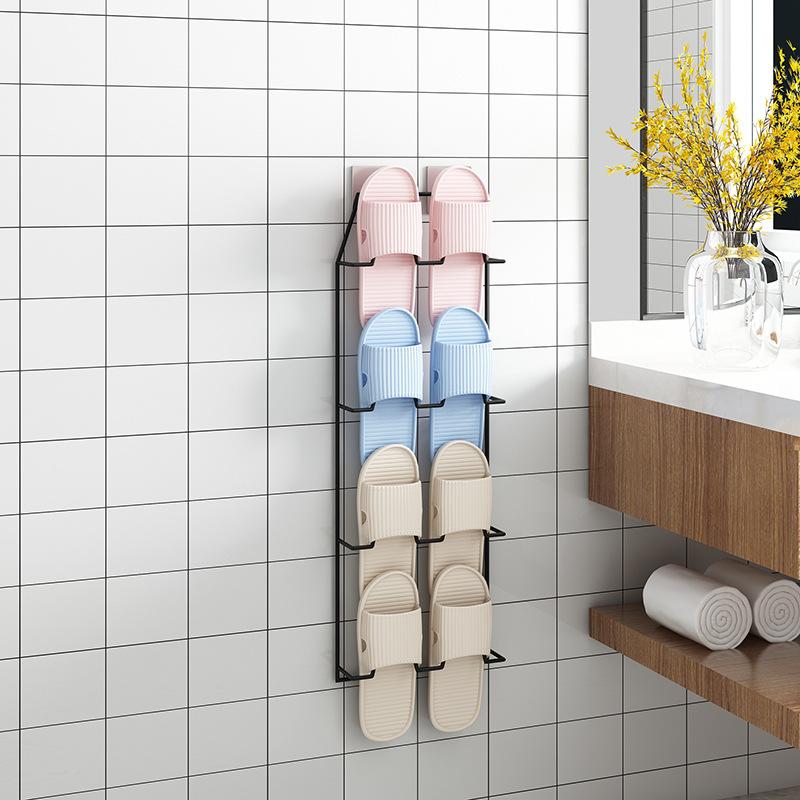 Bathroom Slipper Rack Wall-mounted Wall-mounted Toilet Shoe Storage Hanging Toilet Non-perforated Shoe Rack Shelf