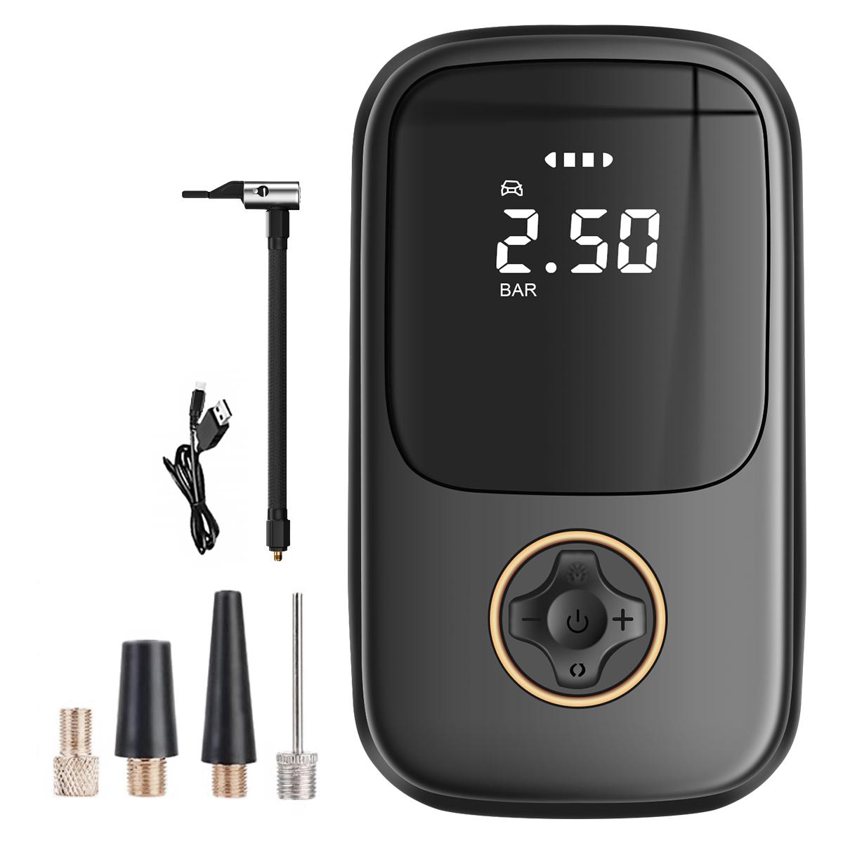 

Электрический насос для шин 150PSI цифровой насос для накачивания шин беспроводной воздушный компрессор насос для накачивания шин для автомобилей мотоциклов баскетбол чёрный