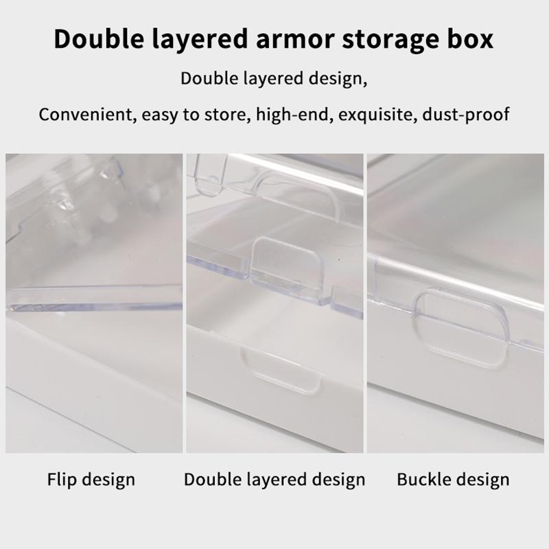 Empty Double Layer Nail Boxes For Packaging Square Shape Box  Nail Tips Press On Nail Packaging Case Small Business