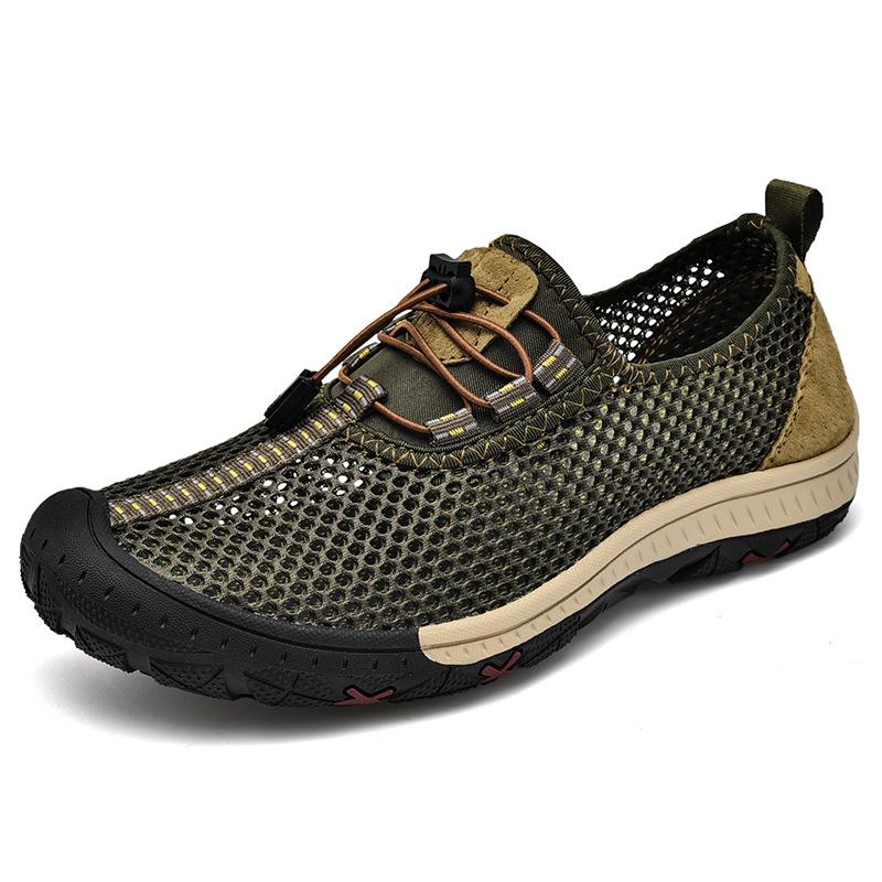 Men's Summer Mesh Non-Slip Outdoor Sports Shoes - Breathable, Wear-Resistant, Large Size Hiking & Travel Sneakers.