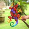 Frosted Color Gecko Pendant: Creative Iron Art Animal Wall Hanging Decor