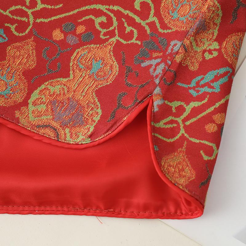 2026 Frühjahr/Herbst Damen Rote Jacquard-Weste mit Froschknöpfen - Ärmellose Oberbekleidung im Chinesischen Nationalstil
