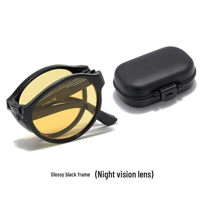 Foldable Night Vision Anti-Blue Light Reading Glasses with HD Eye Protection for Men
