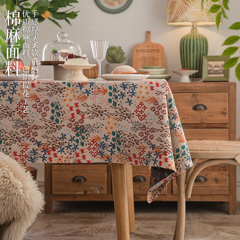 American Tablecloth High-End Retro Light Luxury High-End Cover Cloth Dining Table Tablecloth Coffee Table Tablecloth Rectangular