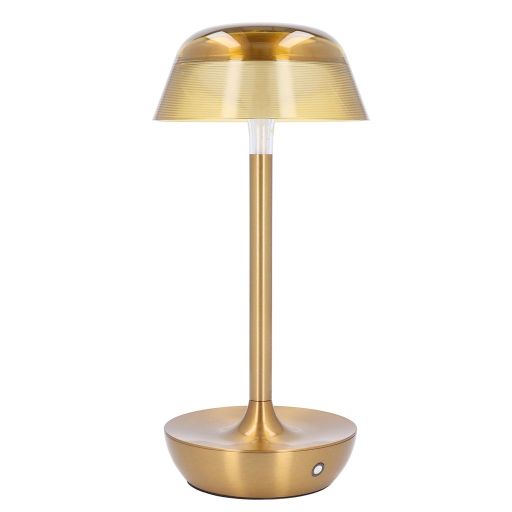 Golden Cordless Table Lamp Rechargeable Touch Control 3 Color Dimmable Battery Powered Desk Lamp for Restaurant Bedroom