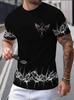 Summer Casual Men's Quick-drying T-shirt, Retro and Unique 3D Print, Breathable and Versatile Crew Neck Short-sleeved Top.