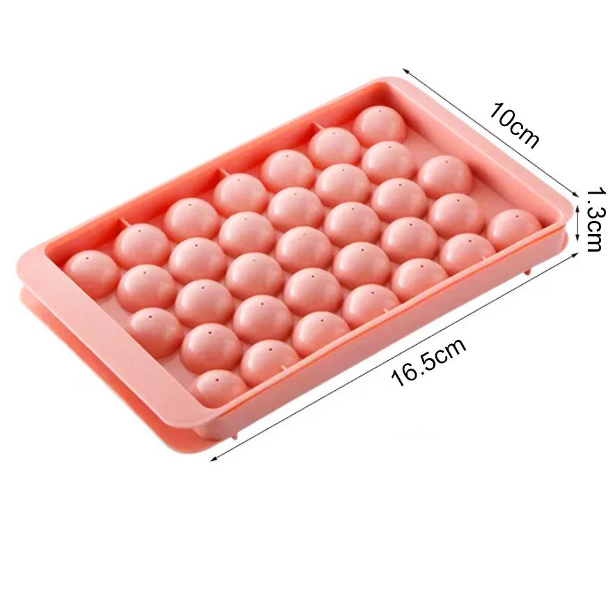 

33 Ice Hockey Balls Home-use Ice Hockey Cube Molds Food-grade Material Round Ice Cube Molds for Pressing Summer Ice-making Boxes 1 PCS розовый