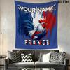 Custom Name French Rooster Wall Tapestry Aesthetic Wall Hanging Printed Fabric Blanket Decorative Tapestries for Bedroom Living Room Home Decor