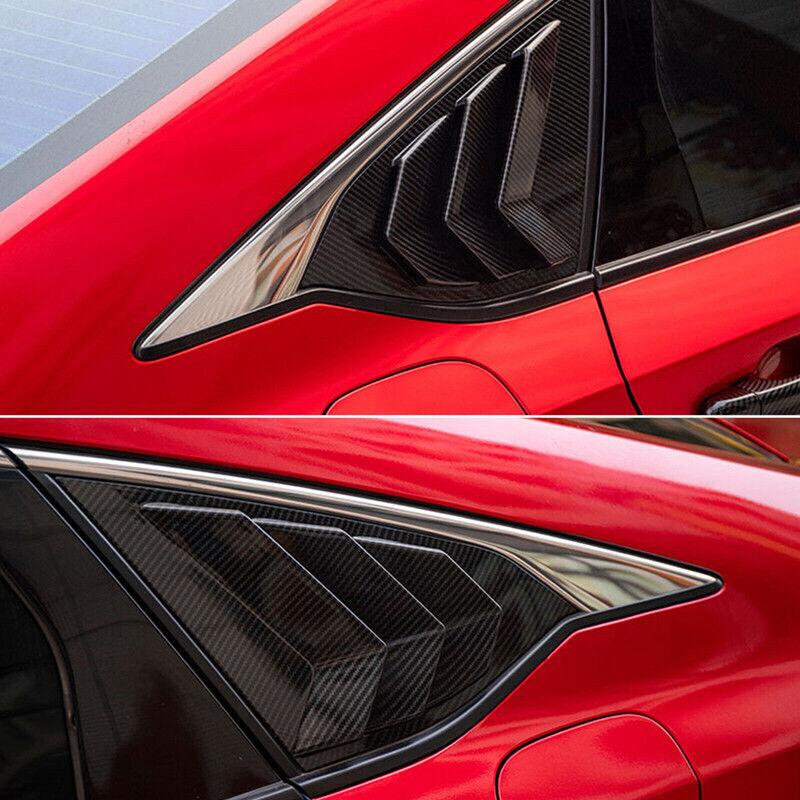 For Honda Accord 10th Gen 2018-2025 Car Rear Louver Window Side Shutter Cover Trim Sticker Vent Scoop ABS Carbon Fiber Black