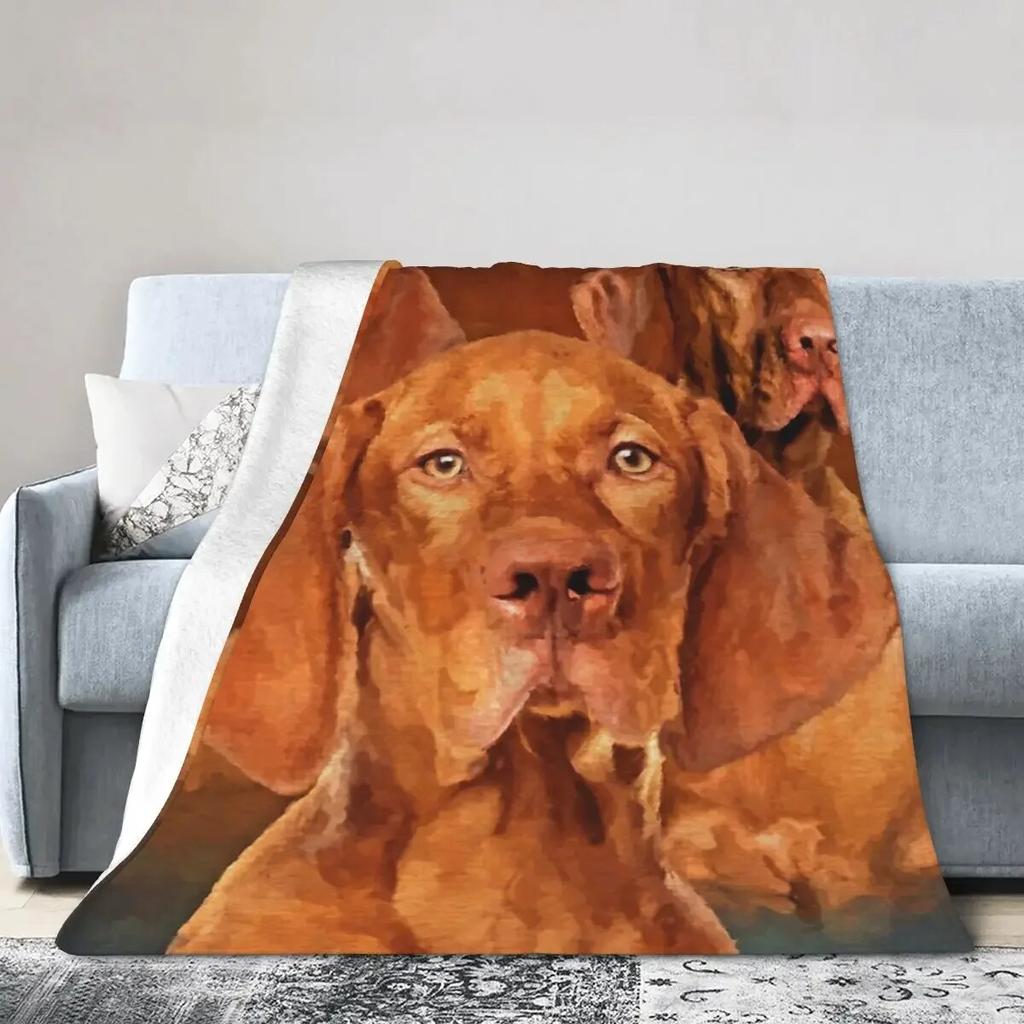 Flannel Throw Blanket Vizsla - Hungarian Pointer Collage Blankets Bedding Warm Plush Blanket for Bed Picnic Travel Home Couch