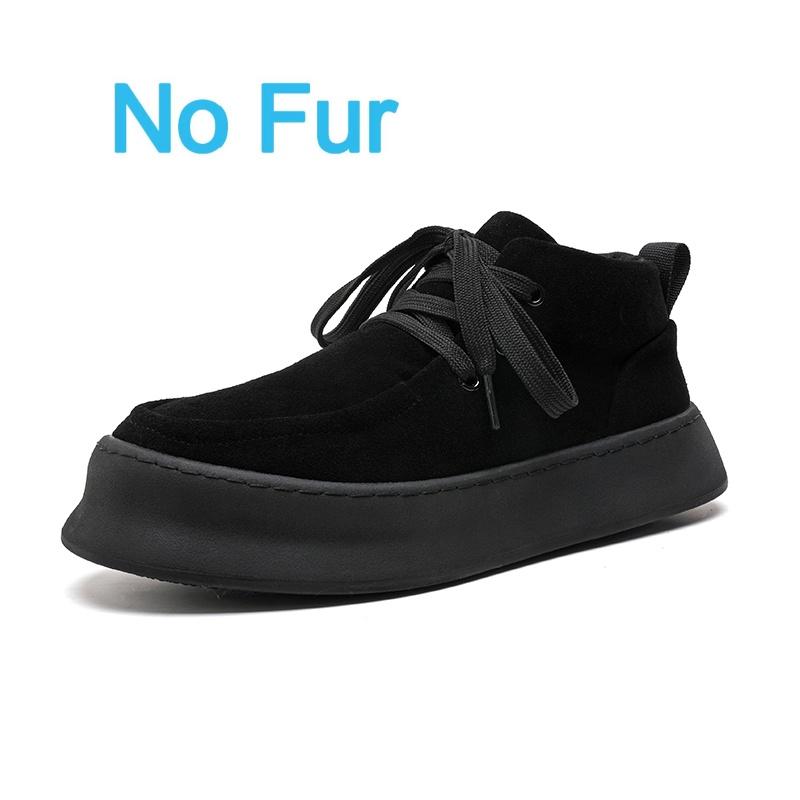 Fashion Men Suede Thick Soled Office Walking Shoes Soft Soled Genuine Leather Shoes Round Toe Flat Designer Antiskid Oxford Shoes2025New
