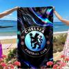 Football Club F.C Print Beach Towel, Versatile Lightweight Absorbent Beach Towel for Pool Surf Yoga Bathroom, Perfect Birthday Holiday Gift