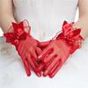 Seethrough Bowknot Mesh Gloves for Evening Party Short Gloves Bridal Gloves Wedding Accessory Handwear for Special Event