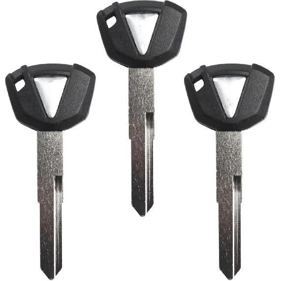 3PCS Duplicate Key Blank Key Uncut Replacement for Kawa-saki Ninja 650 Ninja1000 Versys650 1000 Vulcan s 650 Nomad KLR 650 KLX ZX-6R ZX-10R ZX-14R