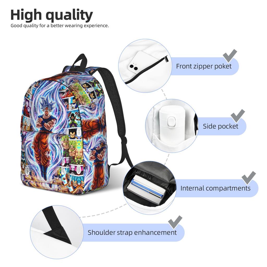 Dragons Ball Anime Song Goku Backpack Back To School Backpacks Unisex Pretty School Bags Designer Print Rucksack