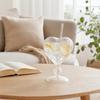 Kreativer herzförmiger Kelch mit Strohhalm, Personalisierter Glas-Wein-Saftbecher, Herzförmiges Stielglas für Champagner Martini, Hochzeitsgeschenk