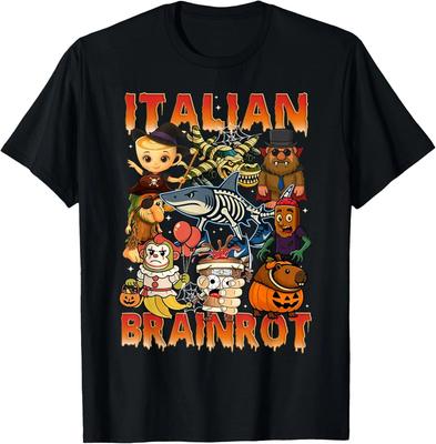Halloween Italian Brainrot Characters Cool Costume Unisex T-Shirt