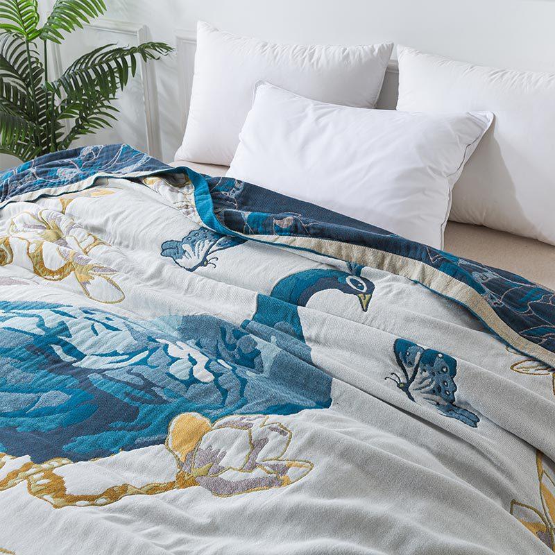 Summer Cotton Gauze Enlarged Thickened Throw Blanket Towel Quilt Cover Blanket Office Nap Blanket Household Air Conditioning Single Blanket