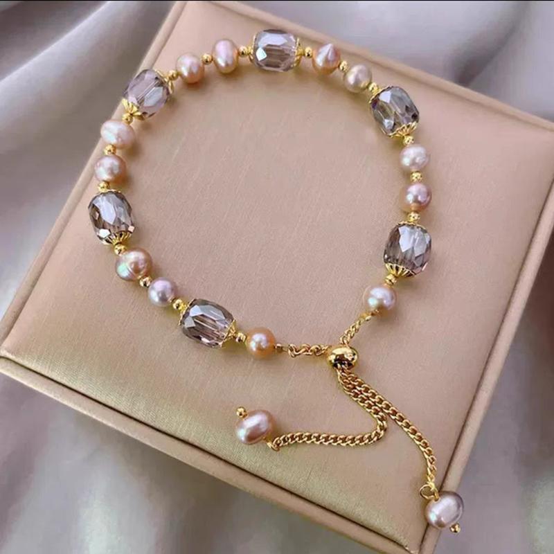 Ladies Imitation Pearl Crystal Bracelet