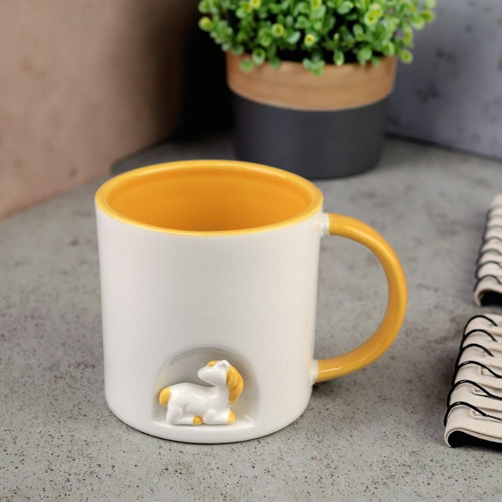 Niedlicher Cartoon Pony Wasserbecher Zuhause Keramiktasse Studentin Büro Mittlere Temperatur Paarmarkierungstasse