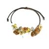 Laurel Flower Crushed Stone Adjustable Hand-Woven Bracelet - Versatile Irregular Design for Couples