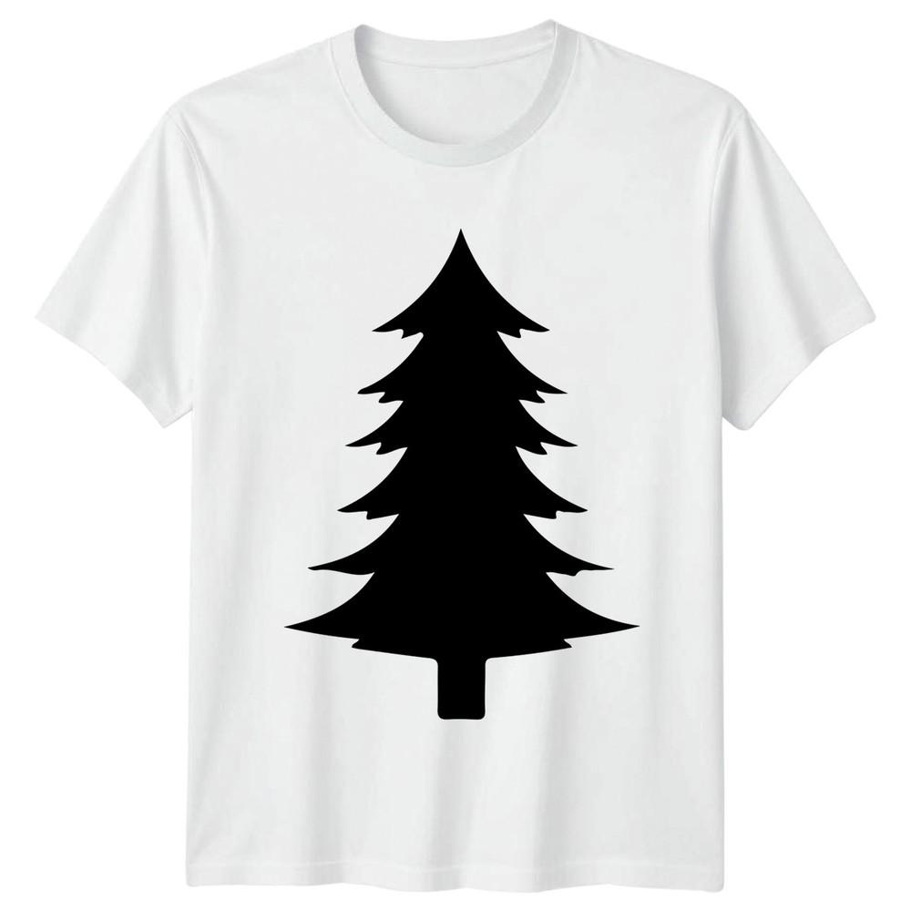 Christmas Tree Silhouette Minimalist Design TShirt Winter Holiday Evergreen S