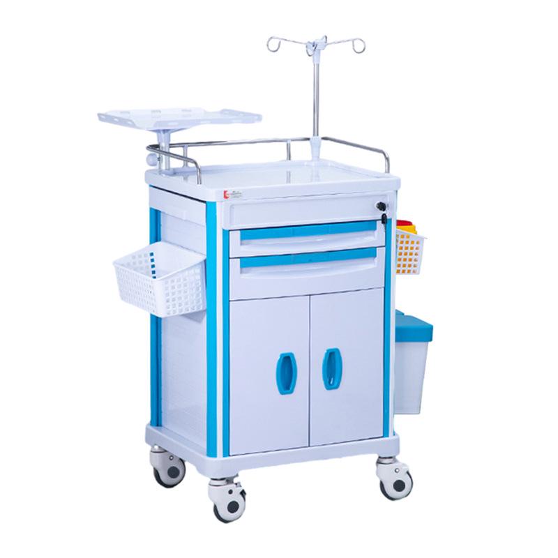 ABS Multifunctional Anesthesia and Infusion Emergency Cart with Five Drawers