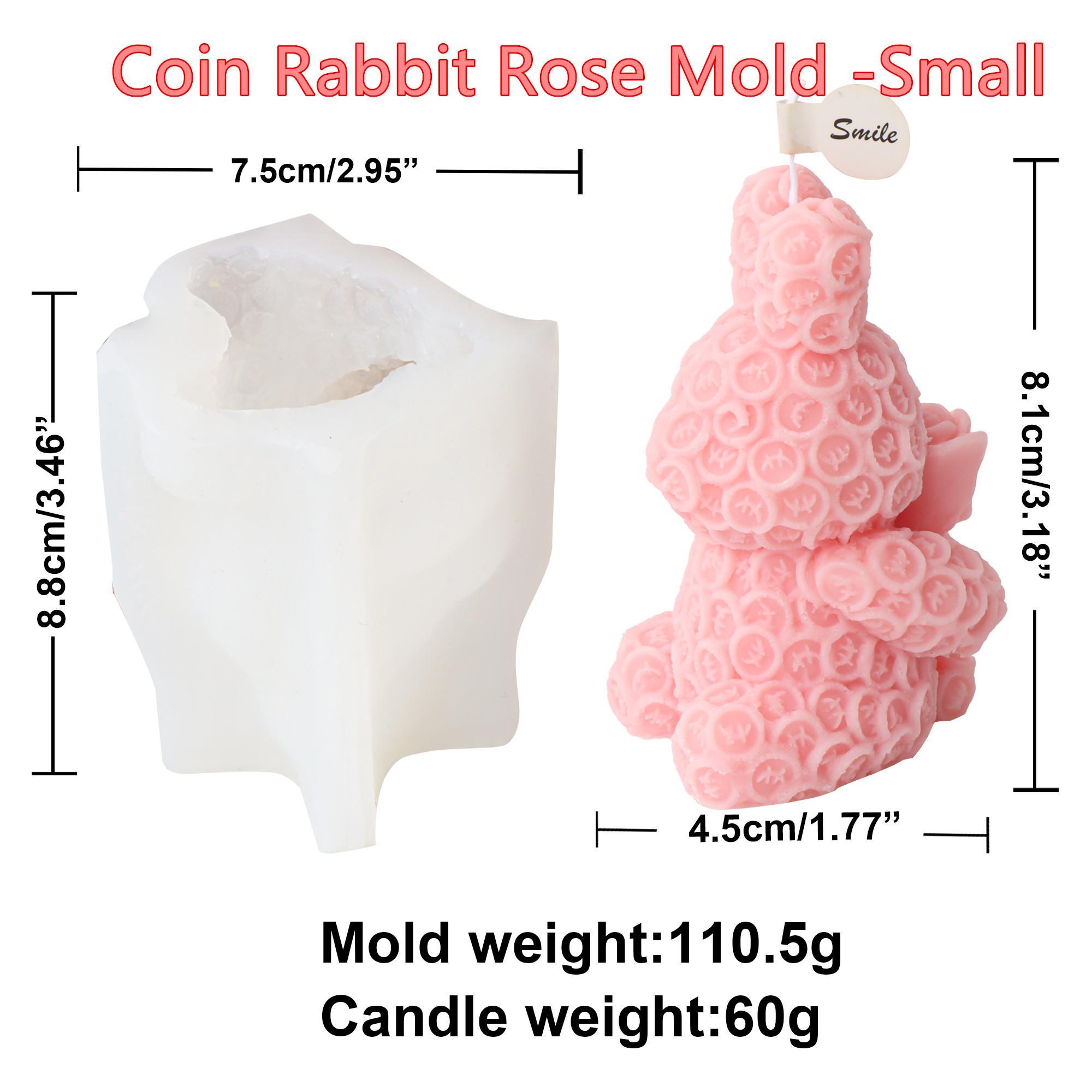 

Gold Coin Pot Silicone money rabbit silicone candle mold flower rose heart bank gold coin silicone mold Aromatherapy
