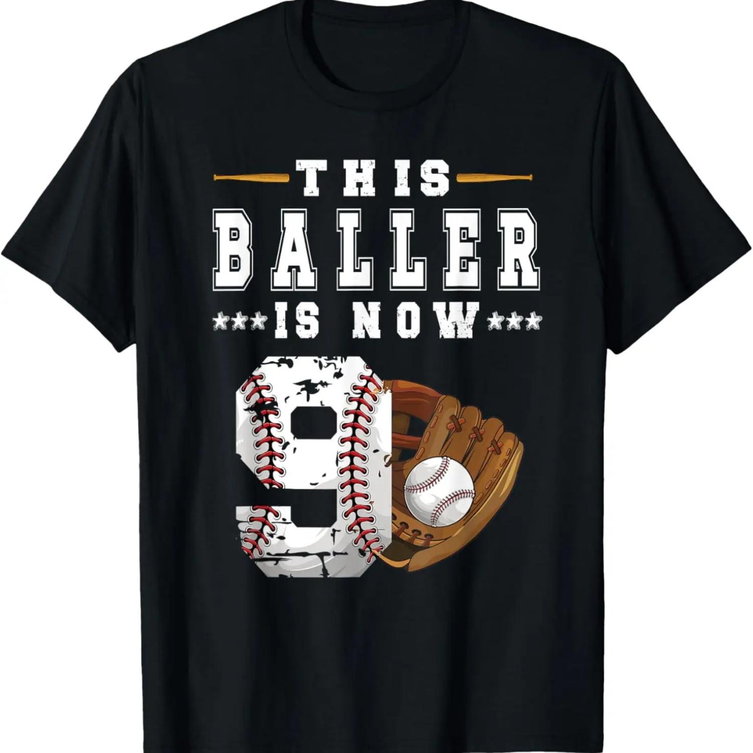 

9th Birthday Baseball Boy Nine Year Old Baseball Player T-Shirt XXXXXL