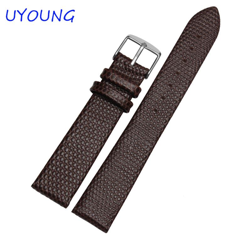 14mm16mm18mm20mm Bracelet de montre en cuir véritable de qualité Bracelet en cuir motif lézard
