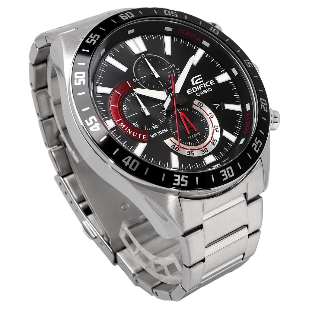 Casio Edifice Chronograph Uhr Schwarze Lünette Übersee-Modell Herren EFV-620D-1A4V