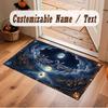 Abstract Personalized Theme Crystal Velvet Floor Rug Personalized Custom Name Text Warm Carpet Home Decoration