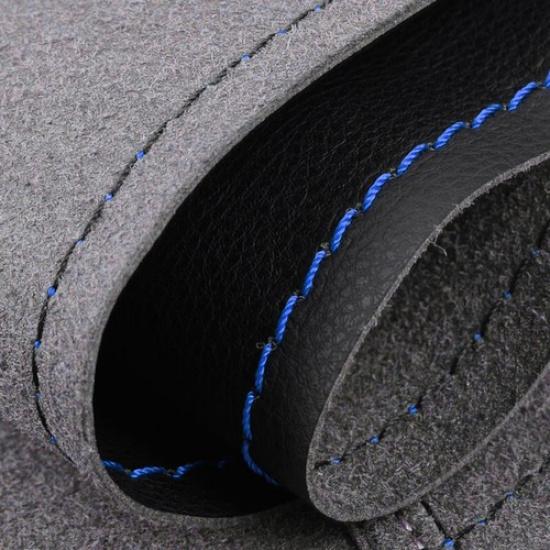 Car Steering Wheel Micro Leather Cover For Nissan 350Z 2003 - 2009 Blue Stripe