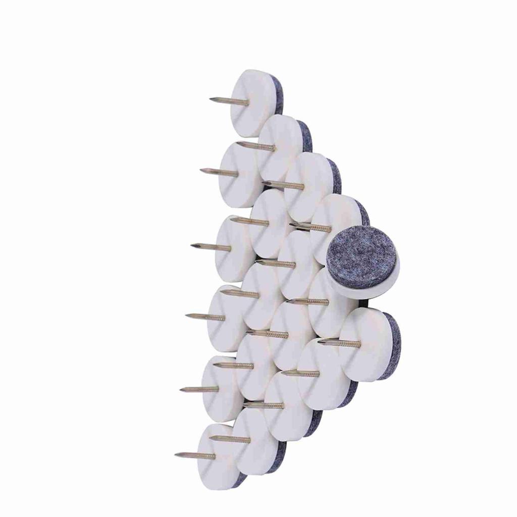 20x Furniture Table Chair Leg Floor Felt Pad Skid Glide Slide Nail Protector Brown 24mm
