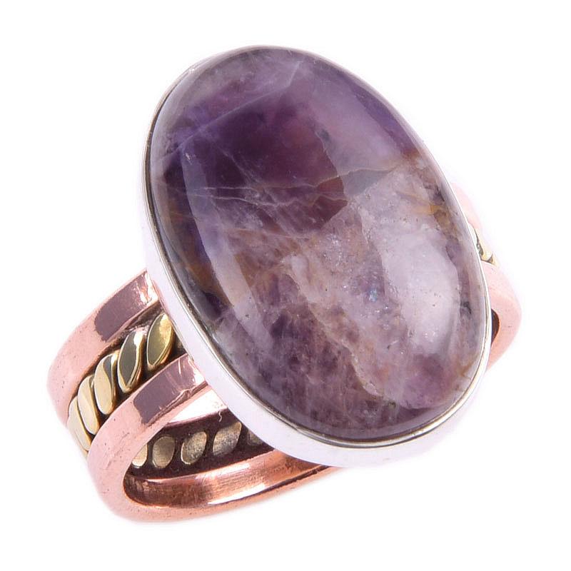 Natural Tiffany Stone Gemstone 925 Sterling Silver TwoTone Gift Ring S.7 P6r90