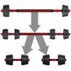 20kg adjustable bitumen dumbbells + barbells