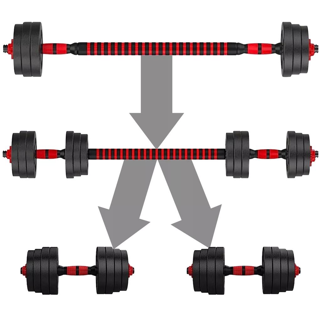 20kg adjustable bitumen dumbbells + barbells