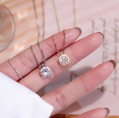 2026 Luxe Women's Sterling Silver Necklace with Flashy Square Diamond Pendant - Perfect Birthday Gift