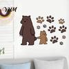 Versatile Wall Decor for Home Office Cute Bear Stickers Kids Room, PVC Waterproof Cartoon Animal Self Adhesive Bedroom Decals, Removable Art