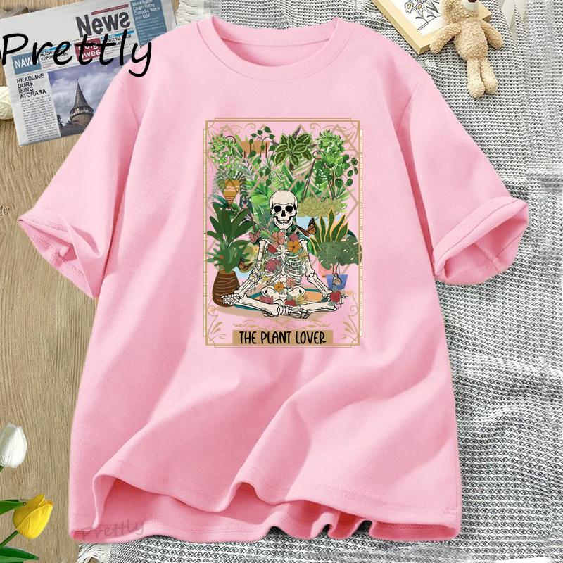 Lustiges Diabetes T-Shirt Herren Damen Skelett Pflanze Grafik T-Shirts Baumwolle Kurzarm T-Shirt Locker Damen Kleidung Oberteile