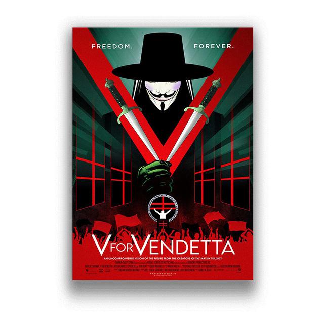 Klassieke Hackers Movie V voor Vendetta Posters en Prints Canvas Schilderij Abstract Decoratief Home Decor