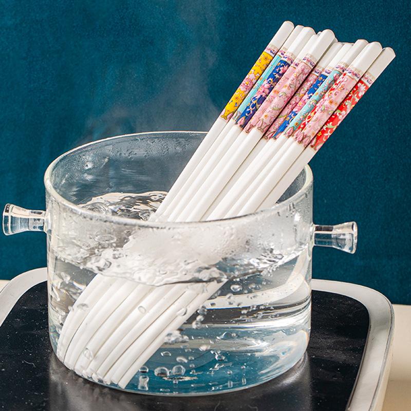 5 Pairs /10 Pairs High-end Prevent Mold High-temperature Resistant Ceramic Chopsticks High-end Hotel Chopsticks Household Chopsticks