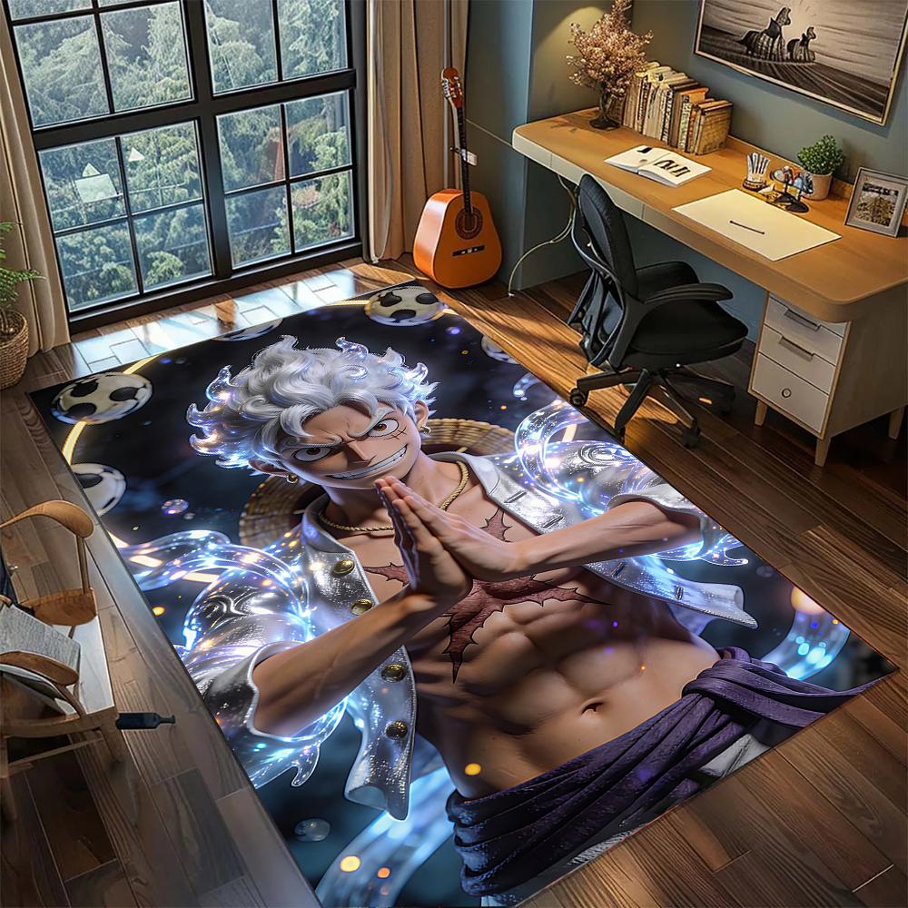 

One Piece Straw Hat Crew Luffy Sanji Nami Rug Carpet Large Area Rug Non Slip Washable Floor Mat Gamer Room Bedroom Home Decor 60x90cm