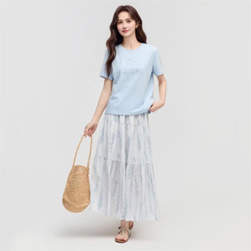 INMAN Women's Letter Embroidered Short Sleeve T-Shirt