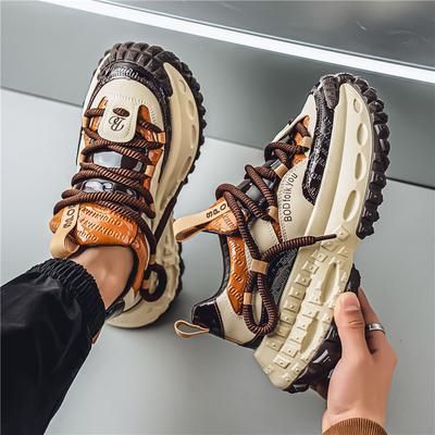 Neue Dad-Schuhe mit Plateausohle, erhöhende Herrenschuhe, Frühling und Herbst, Herrenschuhe mit Leder-Oberfläche in Kontrastfarbe, niedrige Freizeitsportschuhe für die Jugend