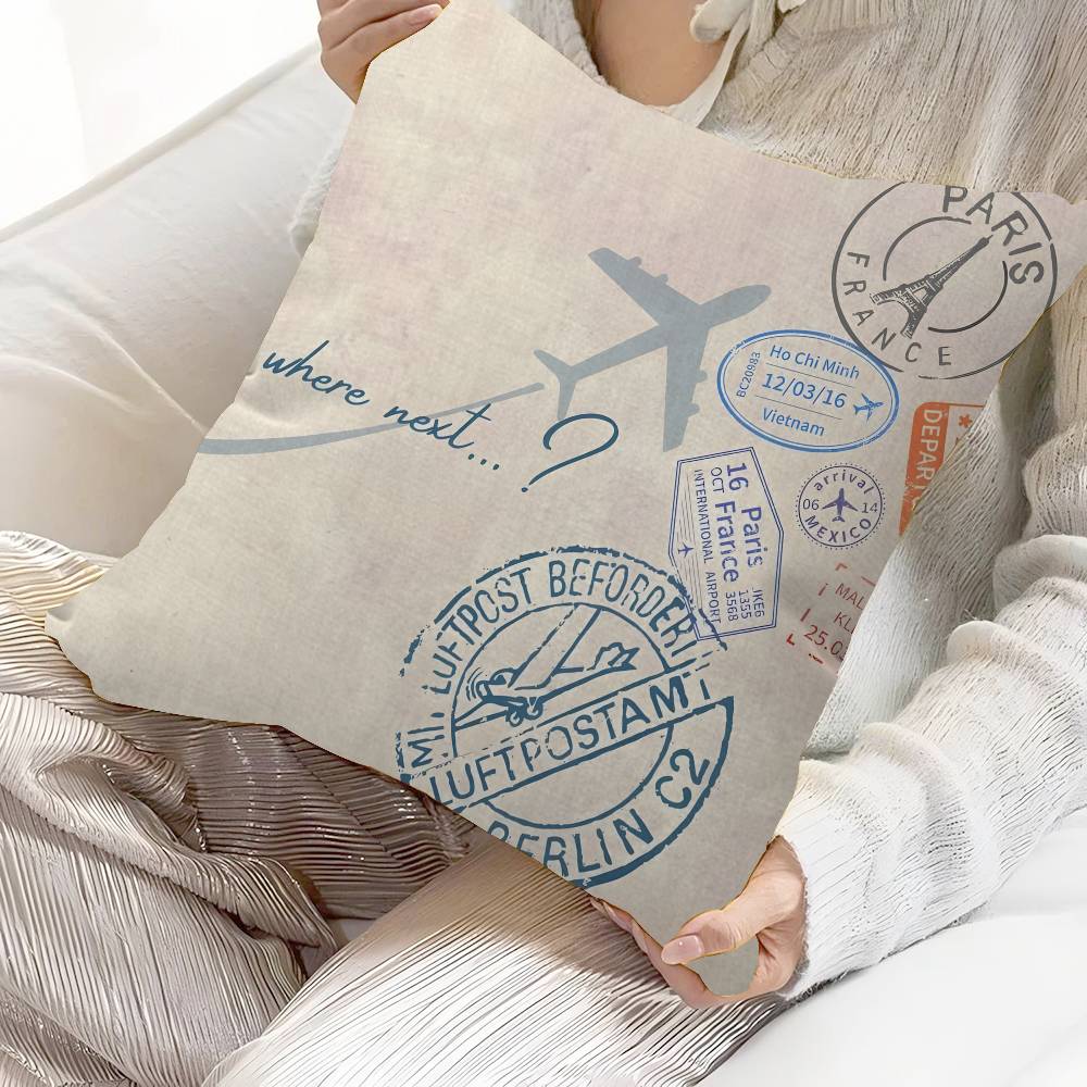 

Airplane Theme Cushion Cover Car Throw Pillow Case For Sofa Car Christmas Gift 40x40cm 45x45cm 12x12Inch