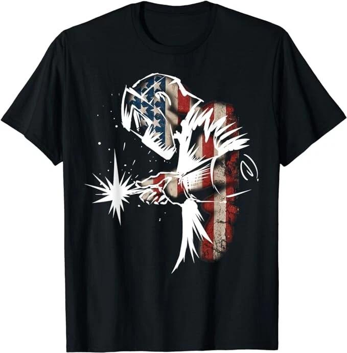 Funny Tee Welder American Flag USA Patriotic Welder Gift Unisex T-Shirt L