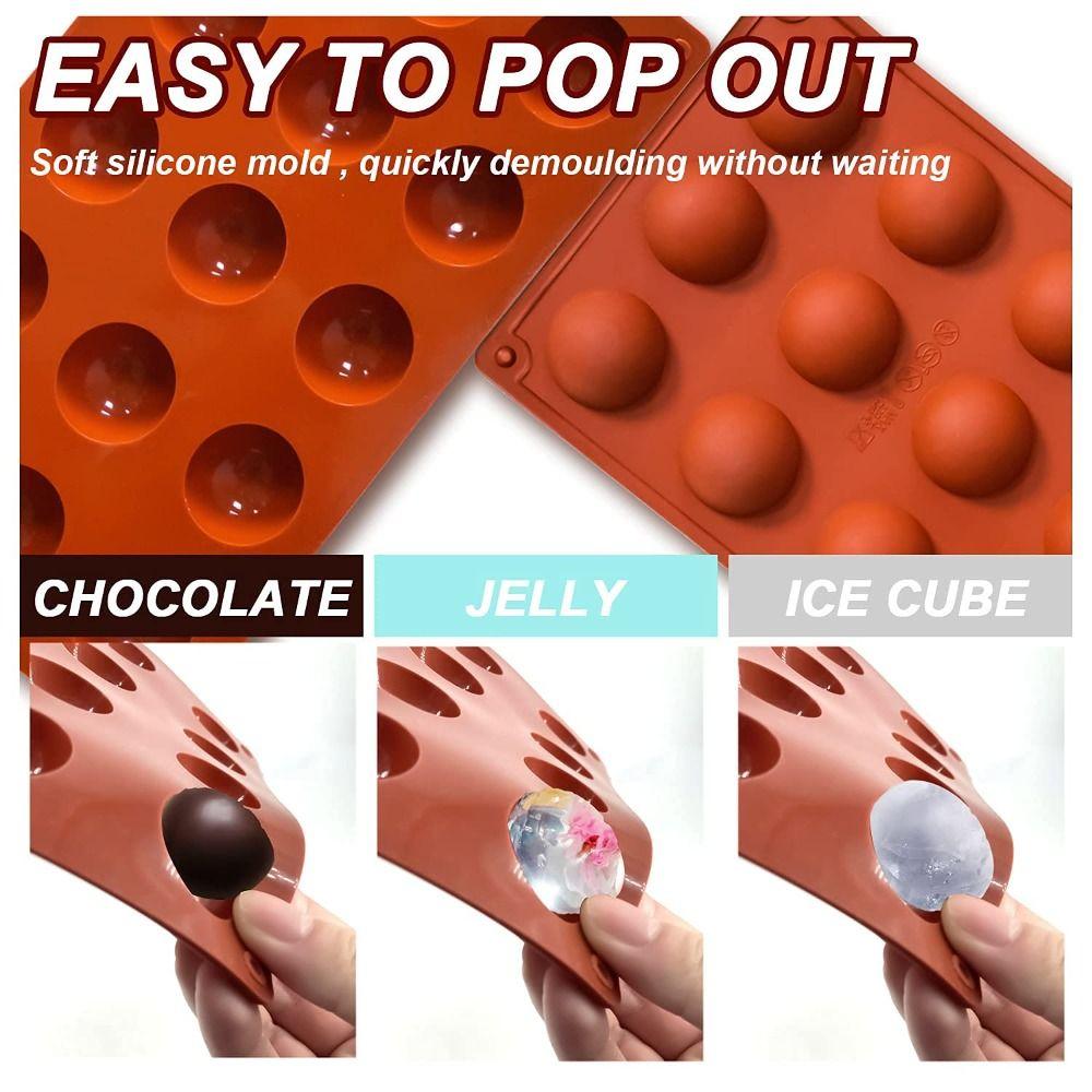 2pcs BPA Free Chocolate Truffle Mold 15 Cavity Candy Mold Small Dome Baking Mold  Chocolate Mousse