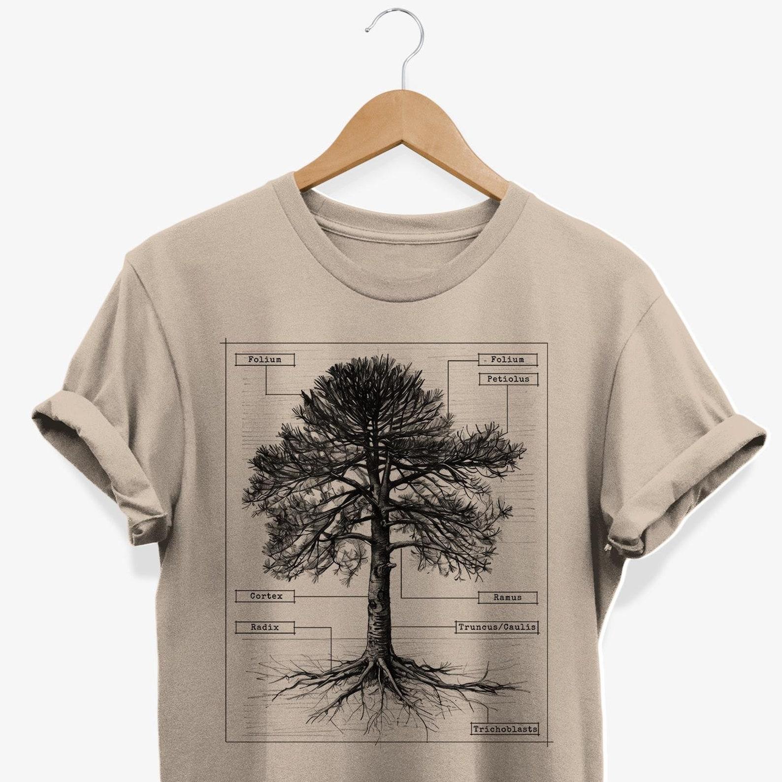 Tree Anatomy T-Shirt: Science Biology Graphic Tee XL